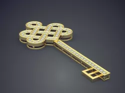 Key With Ornaments CAD 3777 3D print model