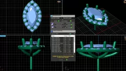 Marquise Shaped Pendant With Gem 3D print model