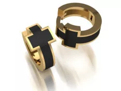 painted cross earrings  3D print model