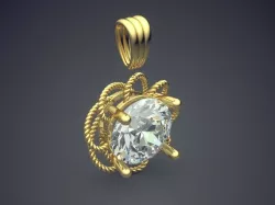 Pendant With Huge Diamonds And Ropes Around It CAD 5400 3D print model