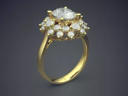 Ring With Bunch Of Big Diamonds On Top CAD 3685 3D print model