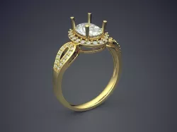 Ring With Diamonds CAD-3443 3D print model