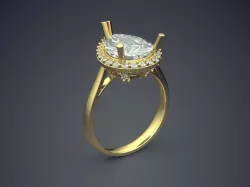 Ring With Diamonds CAD-5302 3D print model