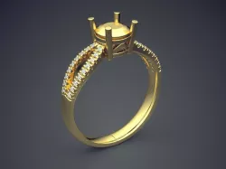 Ring With Two Arches On The Side CAD 5128 3D print model