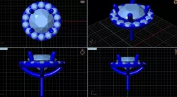 Round Shaped Pendant With Gem 3D print model