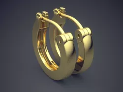 Simple Clipping Earrings CAD 5279 3D print model