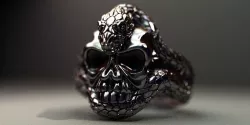 Skull with a snake 3D print model
