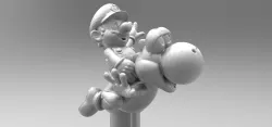 Super Mario and Yoshi Diorama 3D print model