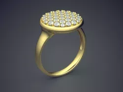 Thin Ring With Huge Circle Ornament CAD 3820 3D print model