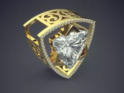 Triangle Brooch With Triangle Diamond In The Middle CAD 5433 3D print model