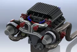 Twin Turbo SBC water to air integrated aftercooler