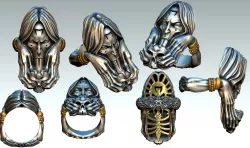 Witch Vampire ring 3D print model