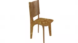 Wooden chair for CNC router or laser cut 3D print model
