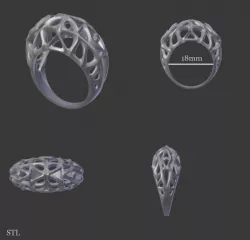 Alien ring 3D print model
