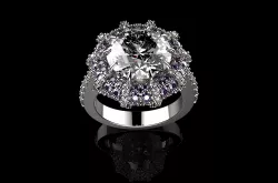Beautiful Fashion Jewelry Purple Cubic Zirconia Big Dianond Gem  3D print model