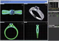 Criss Cross Ring With Diamonds 3D print model
