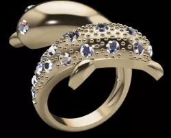 Dolphin ring 3D print model