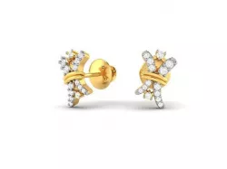 Gold Ear Studs With Diamonds 42 3D print model