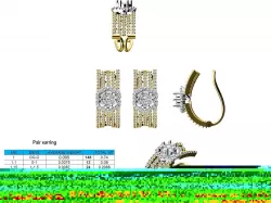 Gold Earrings With Diamonds 42 3D print model