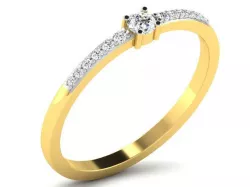 Gold Engagement Ring With Diamonds 42 3D print model