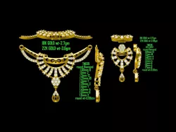 Gold Jewellery Set With Diamonds 42 3D print model