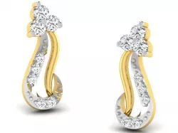 Golden Earrings With Diamonds 42 3D print model