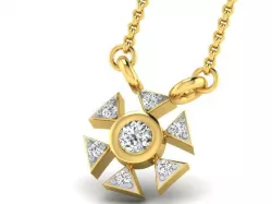 Hexagon Shape Golden Pendant With Diamonds 3D print model