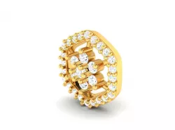 Hexagon Shaped Gold Pendant With Diamonds 1 3D print model