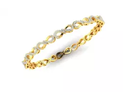 Infinity Loop Design Gold Ring With Diamonds 3D print model