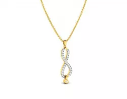 Infinity Loop Gold Pendant With Diamonds 1 3D print model