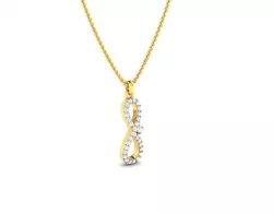 Infinity Loop Gold Pendant With Diamonds 3D print model