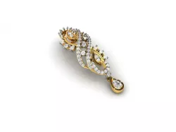 Infinity Loop Shape Gold Pendant With Diamonds 3D print model