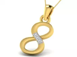 Infinity Loop Shape Pendant With Diamonds 3D print model