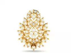 Infinity Loop Shaped Gold Pendant With Diamonds 3D print model