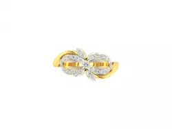Infinity Loop Shaped Gold Ring With Diamonds 3D print model
