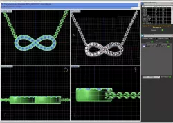 Infinity Loop Shaped Pendant With Diamonds 3D print model