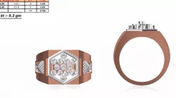 Large Hexagon Shaped Multi Metal Ring 3D print model