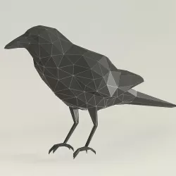low poly crow 3D print model