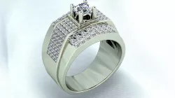 Men diamond ring 3D print model