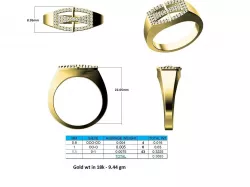Mens Gold Ring With Diamonds 3D print model