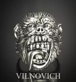 monkey face ring 3D print model