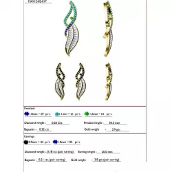 Pendant and Earrings With Gemstones 1 3D print model