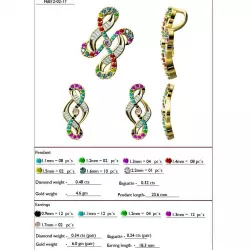 Pendant And Earrings With Gemstones  1 3D print model