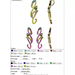 Pendant and Earrings With Gemstones 10 3D print model