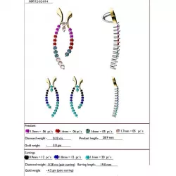 Pendant and Earrings With Gemstones 4 3D print model