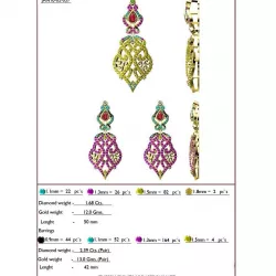 Pendant and Earrings With Gemstones 6 3D print model