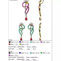 Pendant and Earrings With Gemstones 9 3D print model