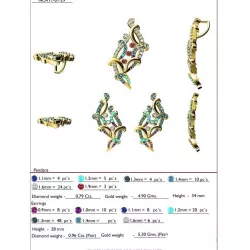 Pendant and Earrings With Multicolor Gemstones 3D print model