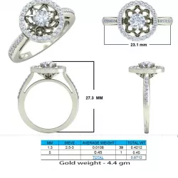 Round Shaped Side Stone Ring With Diamonds 3D print model