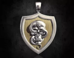 skull with snake pendant 3D print model